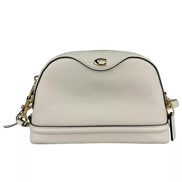 Auth COACH Crossbody Shoulder Bag Off White Leather/Goldtoone - Picture 1 of 16